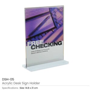 Acrylic Desk Sign Holders in Transparent - Image 3