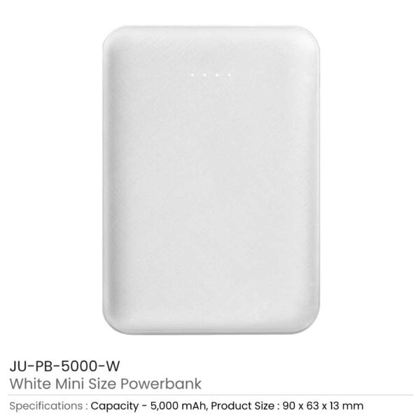 White Palm Size Mini Power Bank 5000 mAH at best price in Mumbai