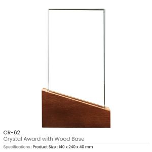 Crystal Awards with Wood Base - Image 3