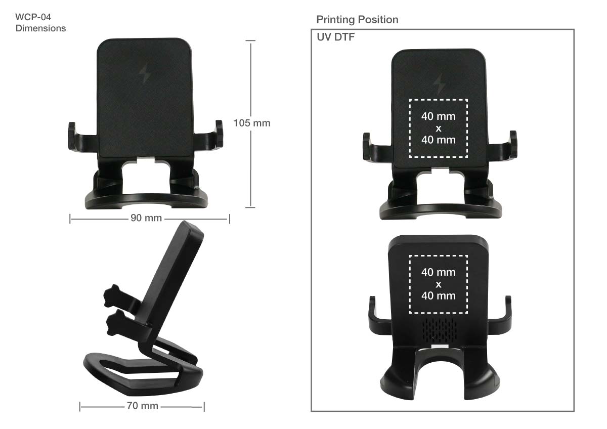Desktop Wireless Charging Stand Printing Details