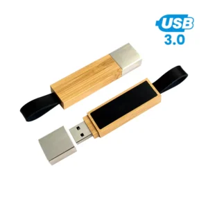 Bamboo LED Logo USB with Strap 64GB V. 3.0 - Image 1