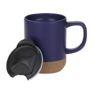 Ceramic Mugs with Lid and Cork Base 385 ml - Image 14