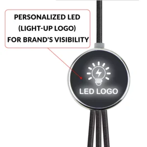 3-in-1 Multi Charging long cable 105cm with Light Up logo design - Image 3