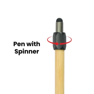 Bamboo and Metal Stylus Pens with Spinner (Blue Ink) - Image 4