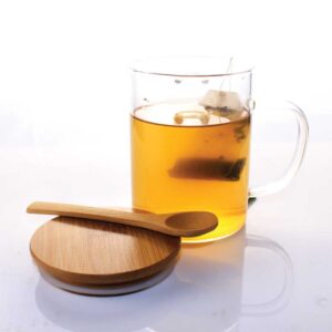 Clear Glass Mug with Bamboo Lid and Spoon Ramadan Gifts - Image 4