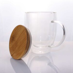 Double Wall Clear Glass Mug with Bamboo Lid - Ramadan Gifts - Image 4