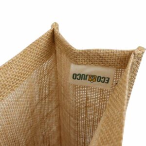 Jute Bag with Black Cotton Pocket and Handle Ramadan Gifts - Image 4