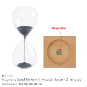 Magnetic Sand Timer with Wooden Base - Ramadan Gifts - Image 3