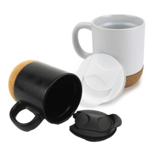 Ceramic Mugs with Lid and Cork Base 385 ml - Ramadan Gifts - Image 5