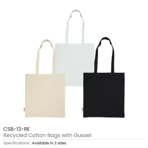 Recycled Cotton Tote Bags with Gusset 8 Oz - Image 3