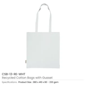 Recycled Cotton Tote Bags with Gusset 8 Oz - Image 4