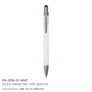 Stylus Metal Spinner Pens – Push Button (Blue Ink) - Image 4