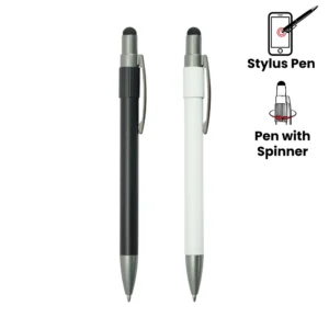 Stylus Metal Spinner Pens – Push Button (Blue Ink) - Image 1