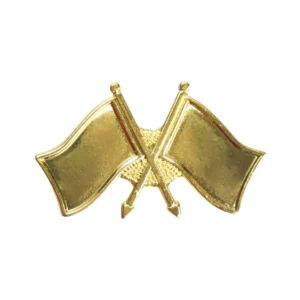 Twin Flag Design Metal Badges Golden without backside Attachment - Image 4