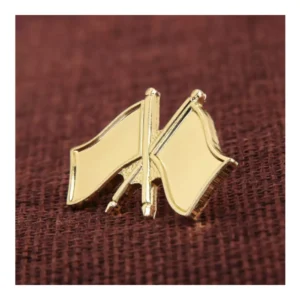 Twin Flag Design Metal Badges Golden without backside Attachment - Image 7