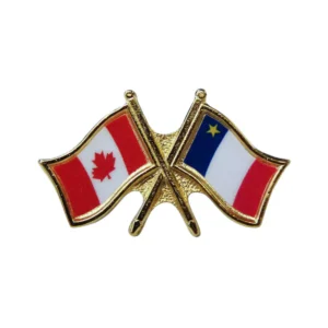 Twin Flag Design Metal Badges Golden without backside Attachment - Image 2